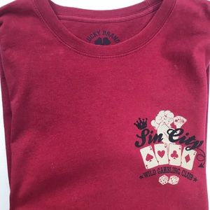 Lucky Brand men’s Sin City , Reno Nevada T-Shirt size Medium 100% Cotton.